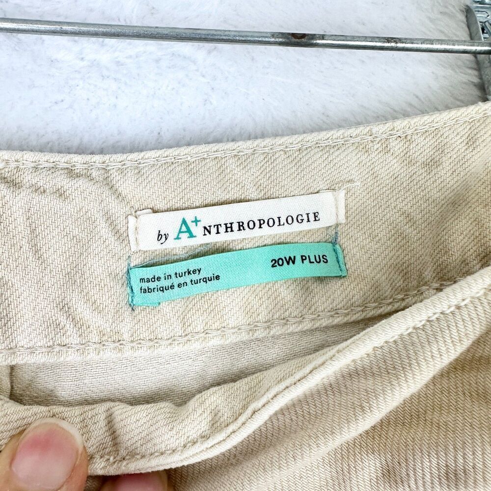 Anthropologie Pilcro The Annie Wide Leg Jeans Size 20W NWT Natural Khaki - Picture 9 of 13
